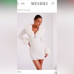 White Meshki Dres excellent condition only tried on.